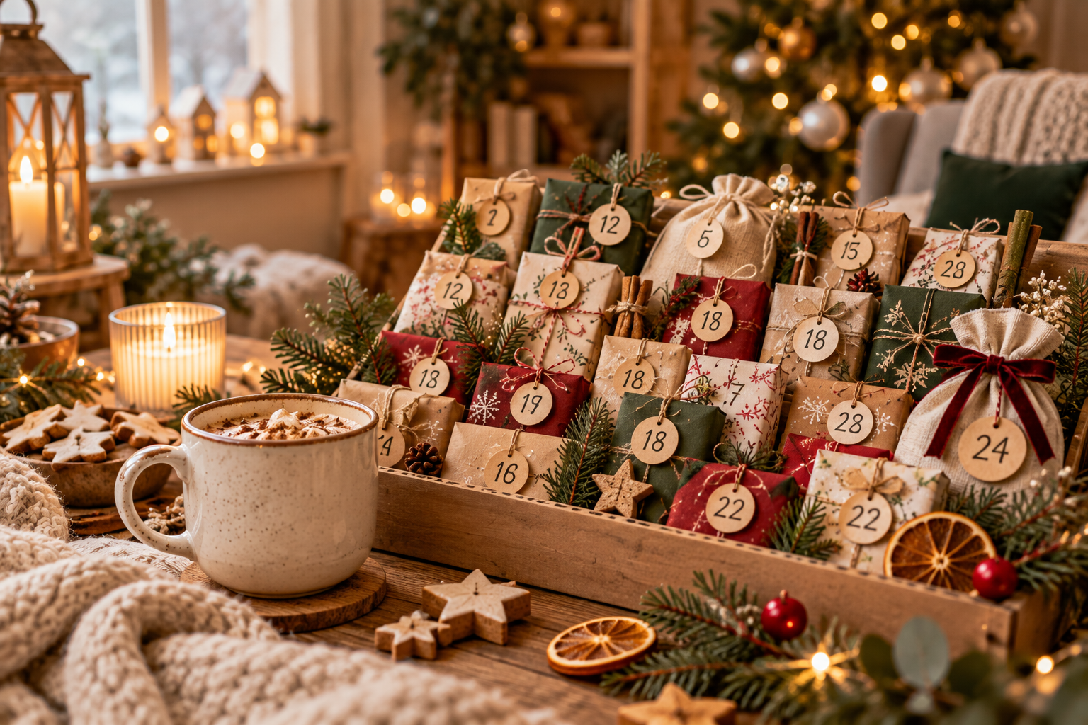 Calendrier de l’Avent adulte à remplir avec des petites attentions et cadeaux